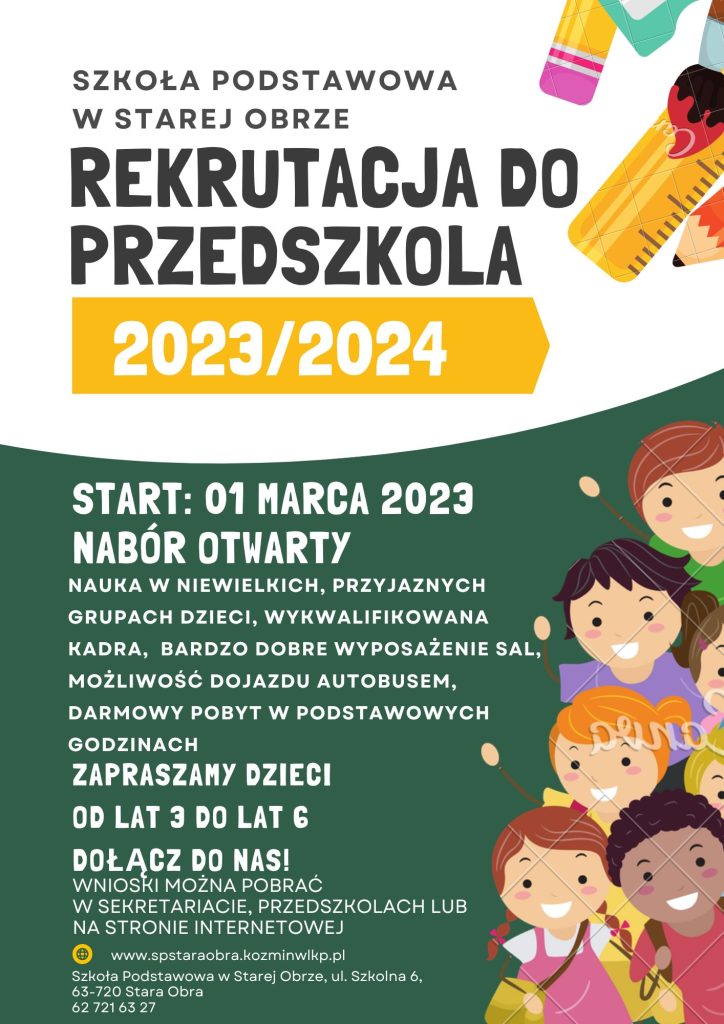 Rekrutacja do przedszkola na rok szkolny 2023/2024
